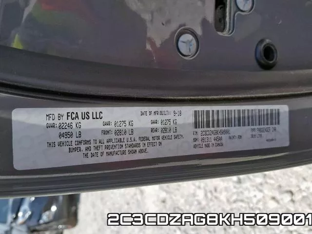 2C3CDZAG8KH509001 фото 2