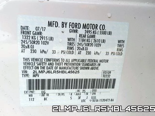 2LMPJ6LR5HBL45625 фото 2