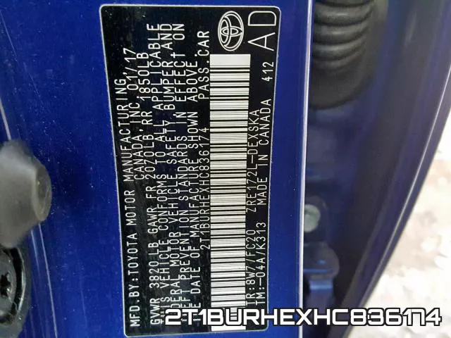 2T1BURHEXHC836174 фото 2