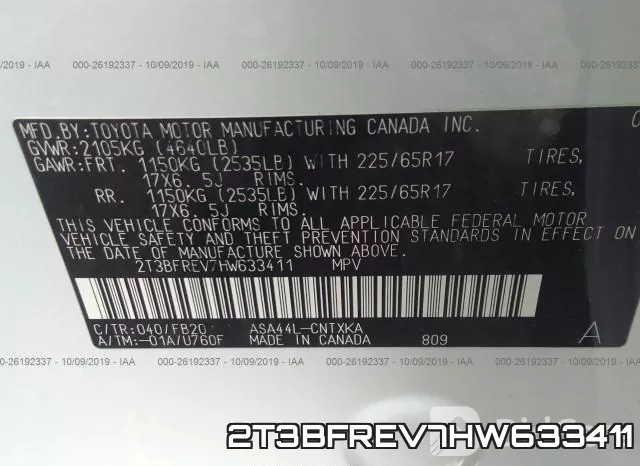 2T3BFREV7HW633411 фото 10