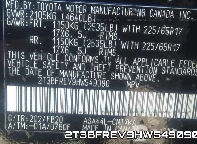 2T3BFREV9HW549090 фото 10