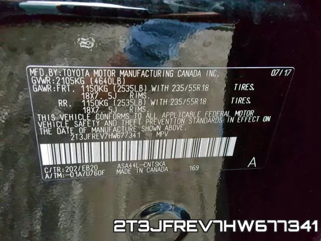 2T3JFREV7HW677341 фото 2