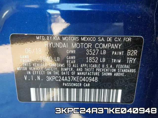 3KPC24A37KE040948 фото 2
