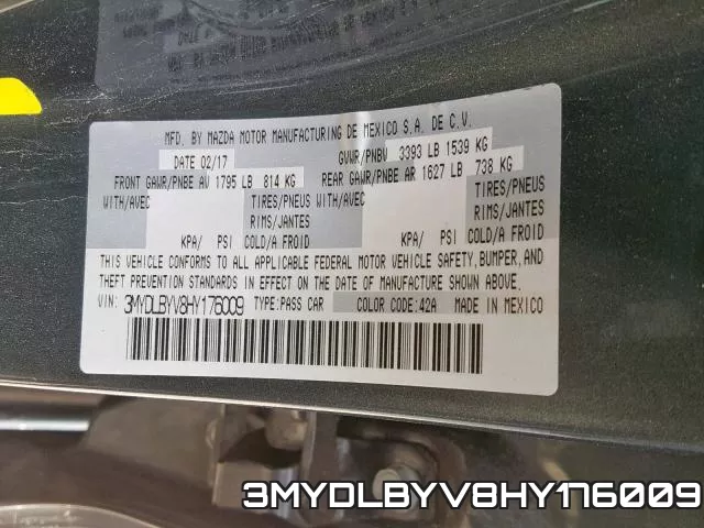 3MYDLBYV8HY176009 фото 2