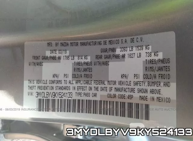 3MYDLBYV9KY524133 фото 10