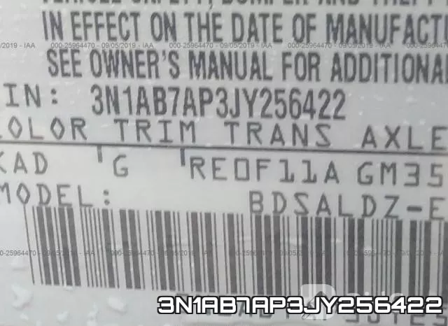 3N1AB7AP3JY256422 фото 10