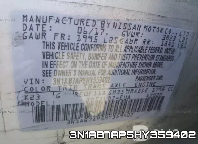 3N1AB7AP5HY359402 фото 10