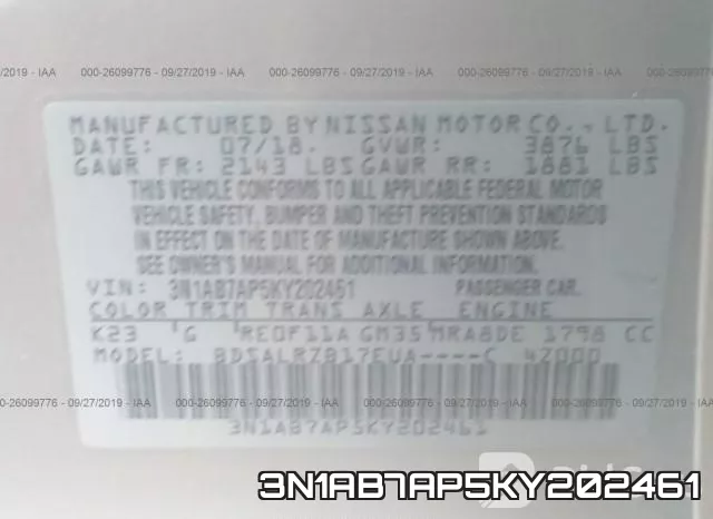 3N1AB7AP5KY202461 фото 10