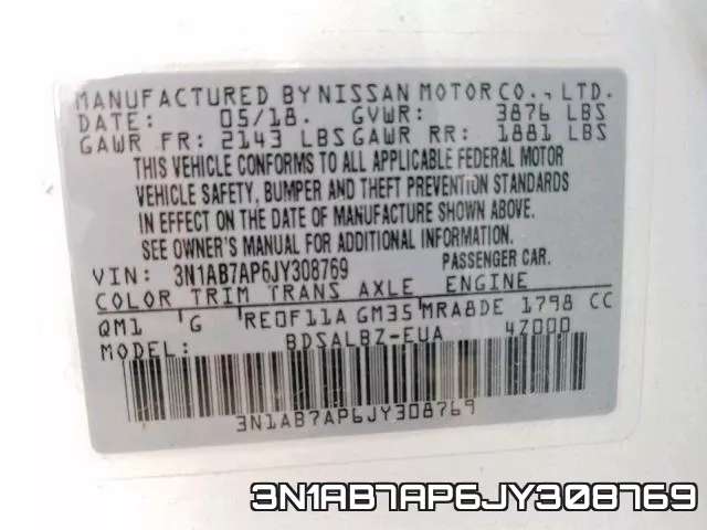 3N1AB7AP6JY308769 фото 2