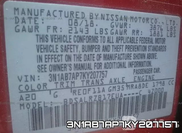 3N1AB7AP7KY207757 фото 10