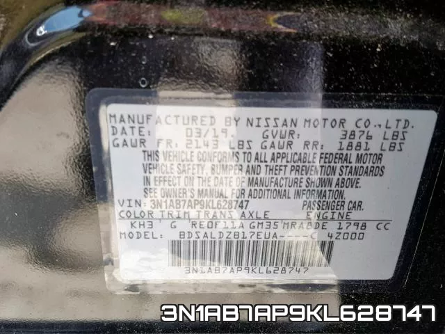 3N1AB7AP9KL628747 фото 2