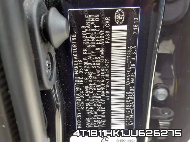 4T1B11HK1JU626275 фото 2
