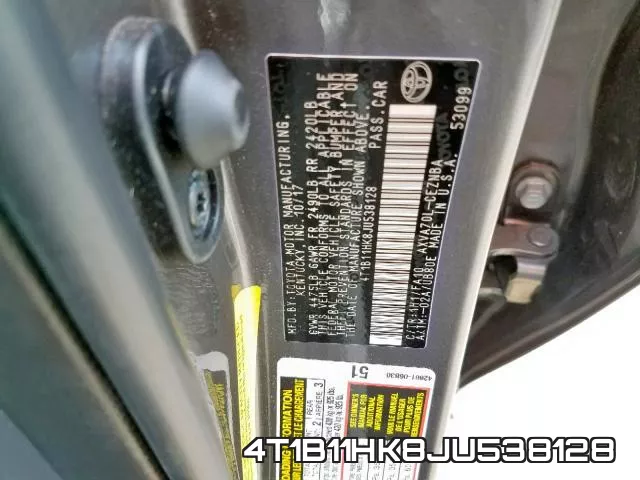 4T1B11HK8JU538128 фото 2