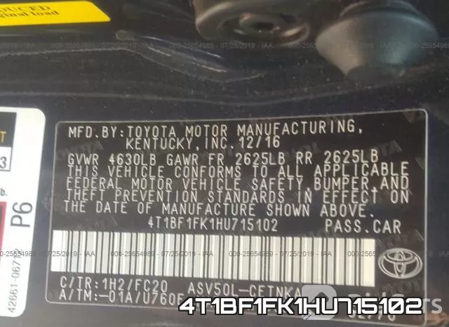 4T1BF1FK1HU715102 фото 10