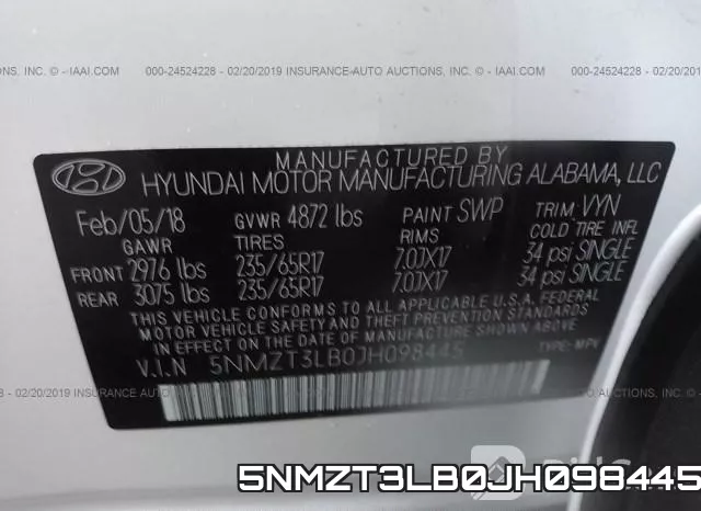 5NMZT3LB0JH098445 фото 9