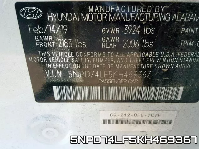5NPD74LF5KH469367 фото 2