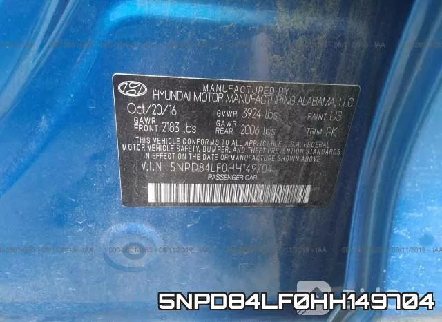 5NPD84LF0HH149704 фото 10