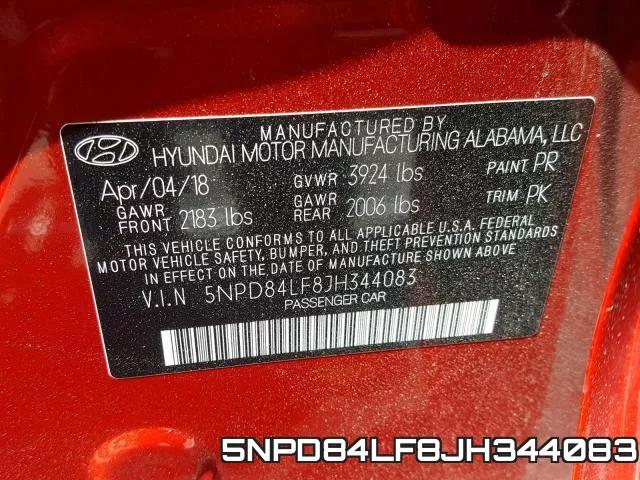 5NPD84LF8JH344083 фото 2