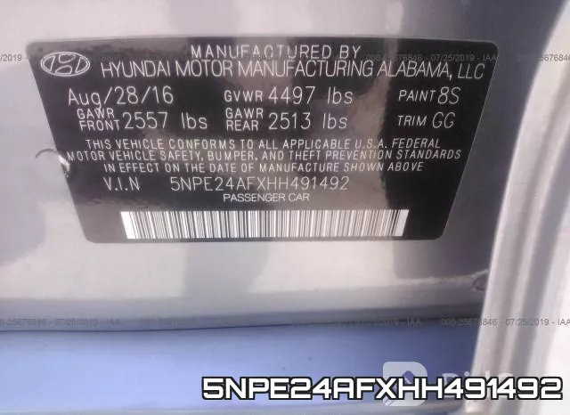 5NPE24AFXHH491492 фото 10