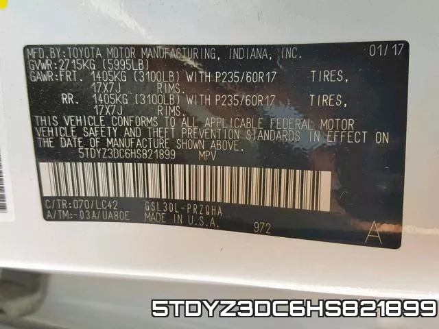 5TDYZ3DC6HS821899 фото 2