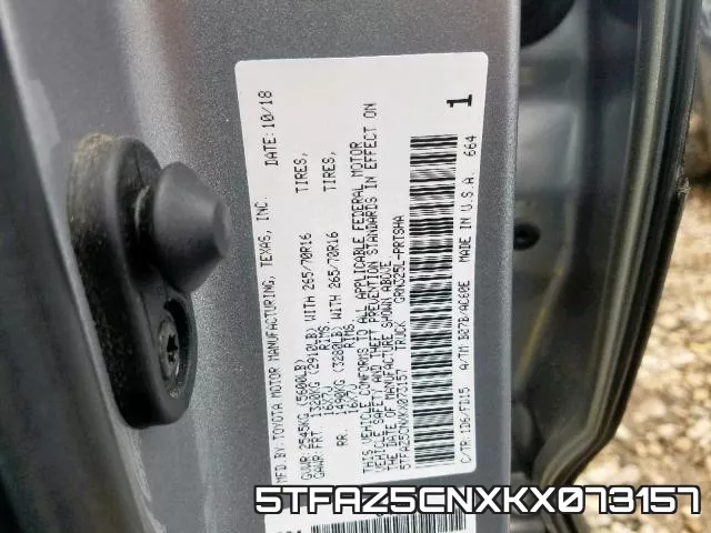 5TFAZ5CNXKX073157 фото 2