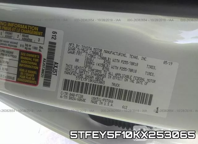 5TFEY5F10KX253065 фото 10