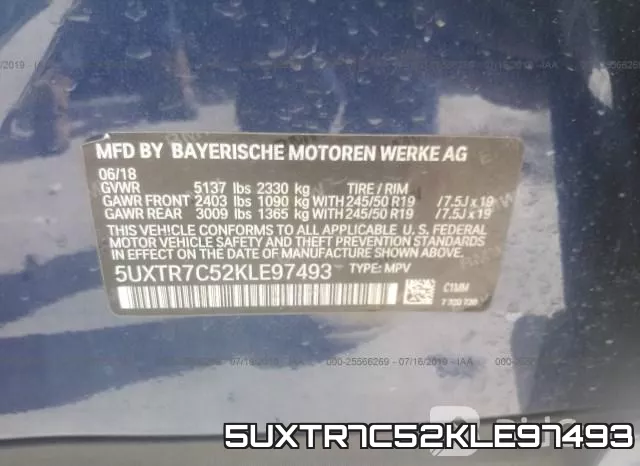 5UXTR7C52KLE97493 фото 9