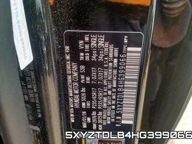 5XYZTDLB4HG399066 фото 2