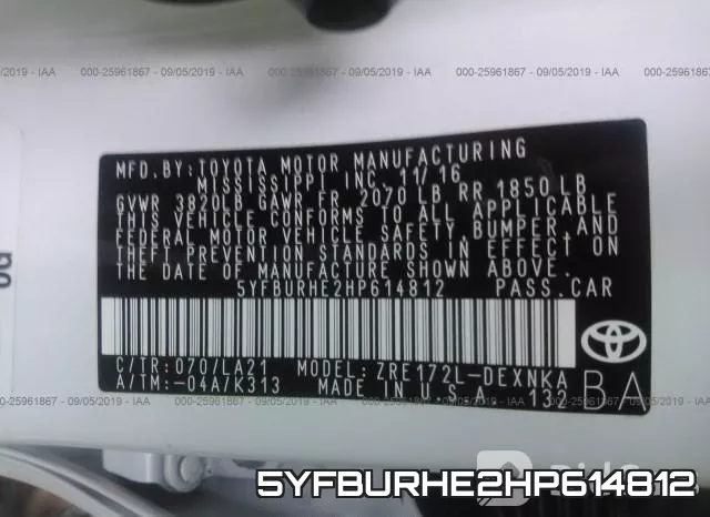 5YFBURHE2HP614812 фото 10