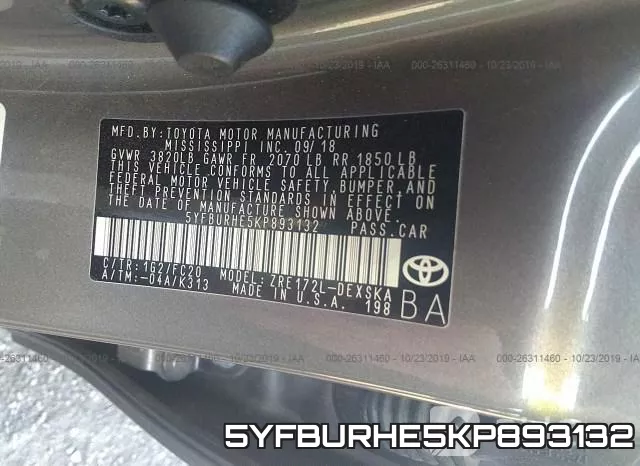 5YFBURHE5KP893132 фото 10