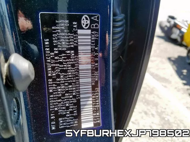 5YFBURHEXJP798502 фото 2