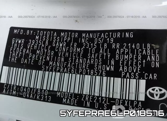 5YFEPRAE6LP018576 фото 9