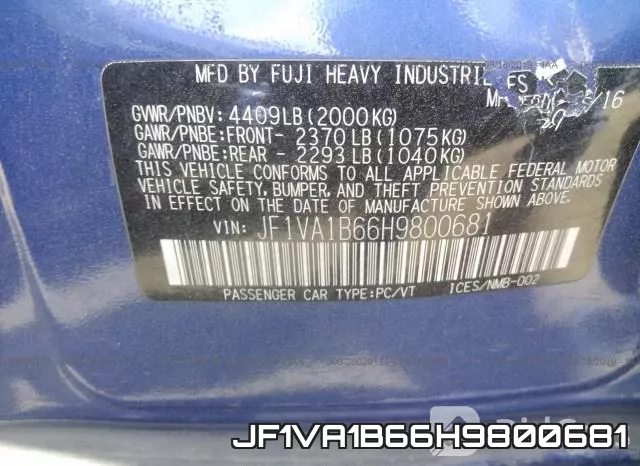 JF1VA1B66H9800681 фото 10
