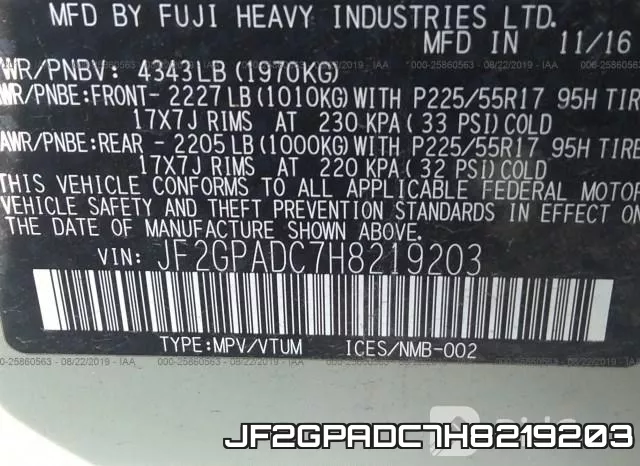 JF2GPADC7H8219203 фото 10