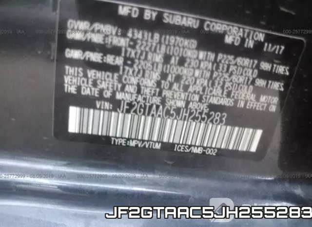 JF2GTAAC5JH255283 фото 10