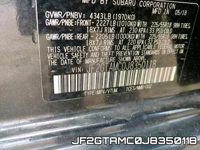 JF2GTAMC0J8350118 фото 2
