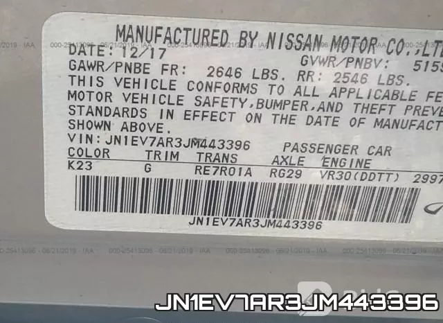 JN1EV7AR3JM443396 фото 9