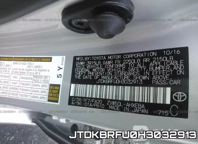 JTDKBRFU0H3032913 фото 10