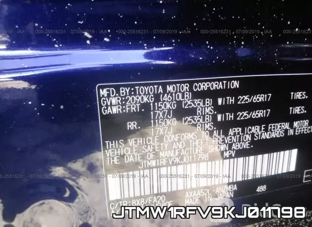 JTMW1RFV9KJ011798 фото 10