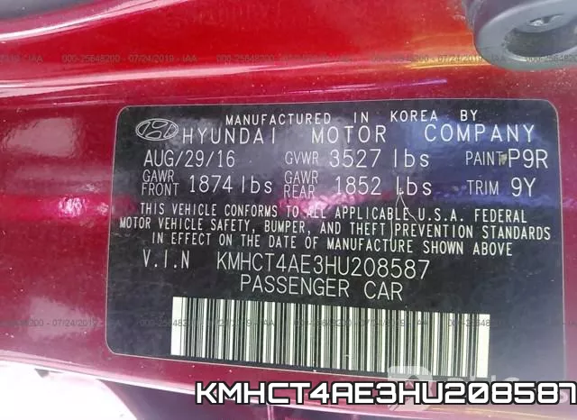 KMHCT4AE3HU208587 фото 10