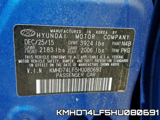 KMHD74LF5HU080691 фото 2