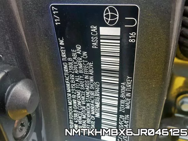NMTKHMBX6JR046125 фото 2