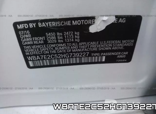 WBA7E2C52HG739227 фото 8