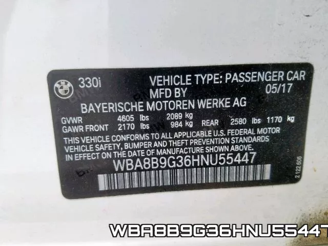 WBA8B9G36HNU55447 фото 2