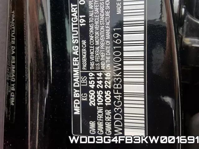 WDD3G4FB3KW001691 фото 2