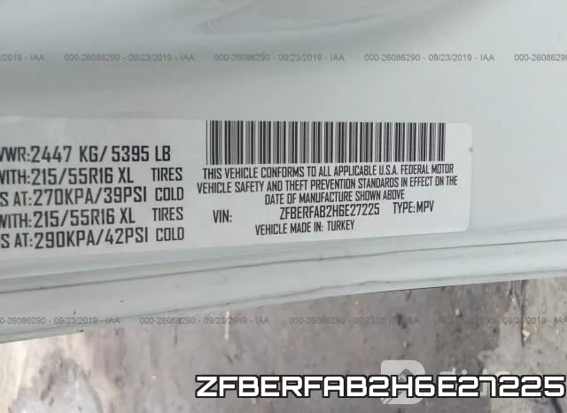 ZFBERFAB2H6E27225 фото 10