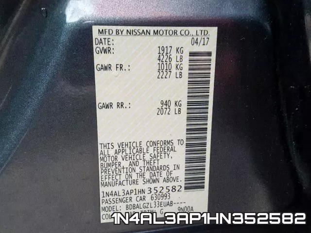 1N4AL3AP1HN352582 фото 2