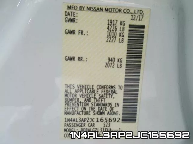 1N4AL3AP2JC165692 фото 2