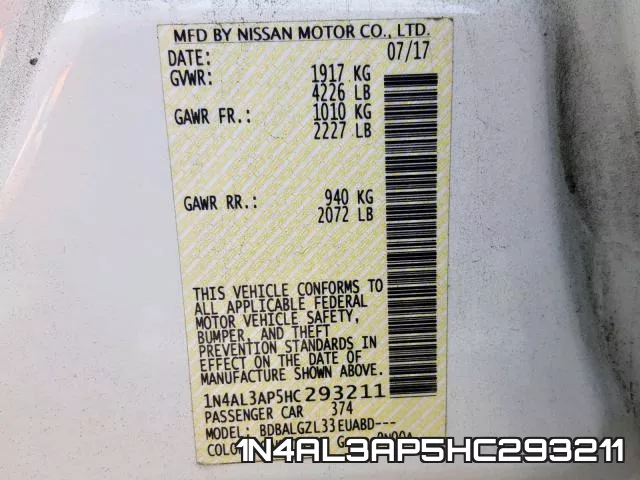 1N4AL3AP5HC293211 фото 2
