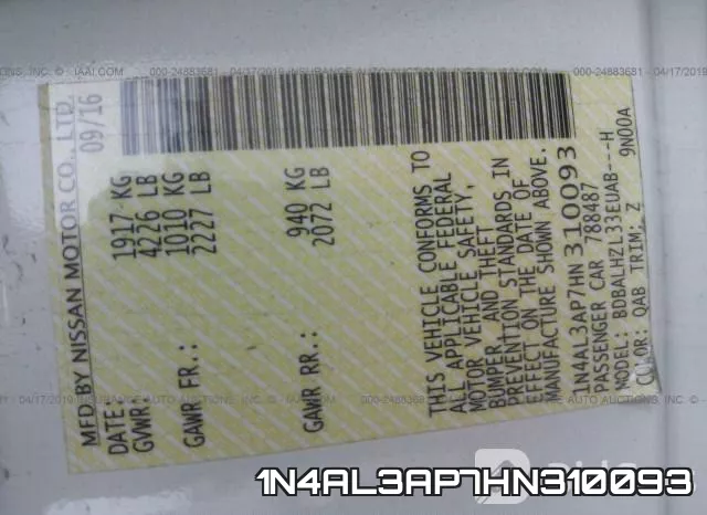 1N4AL3AP7HN310093 фото 10